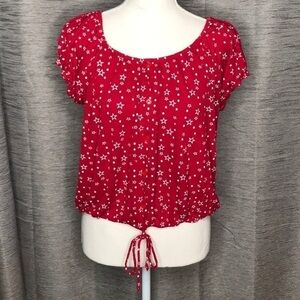 AGENDA LARGE RED AND WHITE STAR BLOUSE